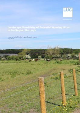 Landscape Sensitivity of Potential Housing Sites in Darlington Borough