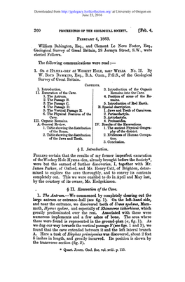 Febavxry 4, 1863. William Babington, Esq., and Clement Le Neve Foster, Esq., Geological Survey of Great Britain, 28 Jermyn Street, S.W., Were Elected Fellows