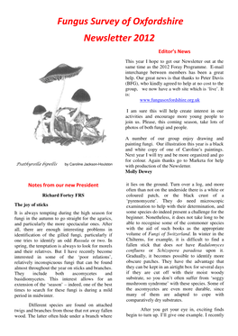 Fungus Survey of Oxfordshire Newsletter 2012