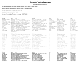 Written Exam Testing Centers