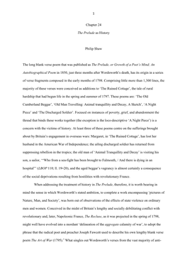 1 Chapter 24 the Prelude As History Philip Shaw the Long Blank Verse Poem That Was Published As the Prelude, Or Growth of a Poet