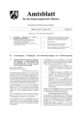 Amtsblatt Für Den Regierungsbezirk Münster