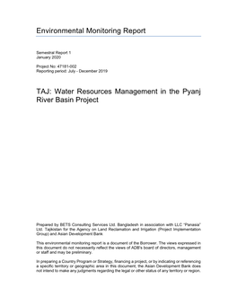 Environmental Monitoring Report TAJ: Water Resources