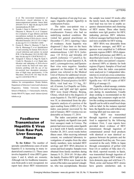 Foodborne Transmission of Hepatitis E Virus from Raw Pork Liver