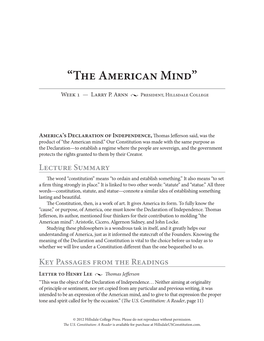 “The American Mind”