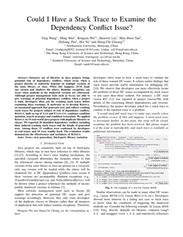 Could I Have a Stack Trace to Examine the Dependency Conﬂict Issue?