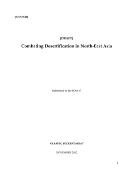 Combating Desertification in North-East Asia