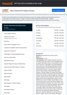 847 Bus Time Schedule & Line Route