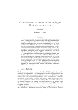 Comprehensive Overview of Various Haplotype Block Inference Methods