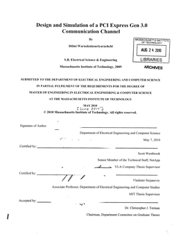 Design and Simulation of a PCI Express Gen 3.0 Communication Channel