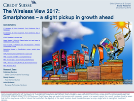 The Wireless View 2017: Smartphones – a Slight Pickup in Growth Ahead