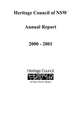 Heritage Council of NSW Annual Report 2000