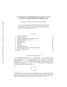 Arxiv:2001.03033V2 [Math.CA] 24 Sep 2020