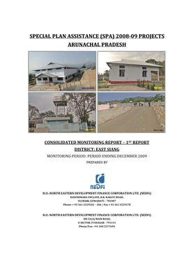 Special Plan Assistance (Spa) 2008-09 Projects Arunachal Pradesh