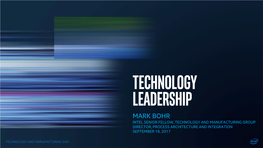 Mark Bohr on Intel's Technology Leadership