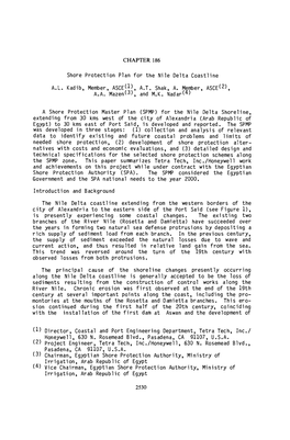 CHAPTER 186 Shore Protection Plan for the Nile Delta Coastline A.L