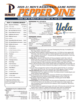 2020-21 Men's Basketball Game Notes