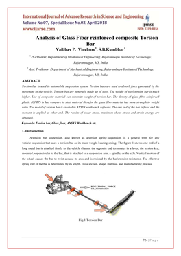 Analysis of Glass Fiber Reinforced Composite Torsion Bar Vaibhav P