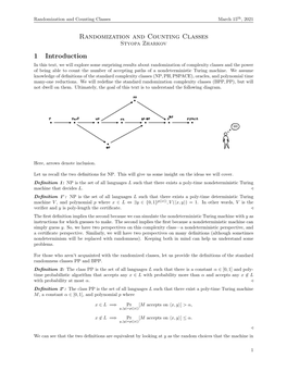 Randomization and Counting Classes 1 Introduction