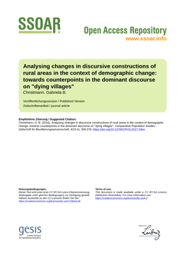 Analysing Changes in Discursive Constructions Of