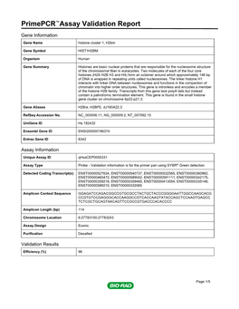 Primepcr™Assay Validation Report