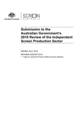 Submission to the Australian Government's 2010 Review of The