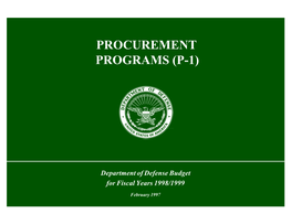 Procurement Programs (P-1)