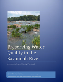 Preserving Water Quality in the Savannah River