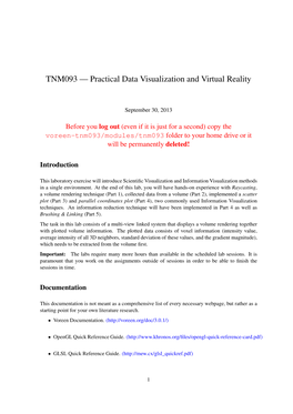 TNM093 — Practical Data Visualization and Virtual Reality