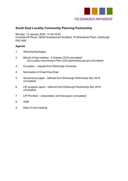 South East Locality Community Planning Partnership