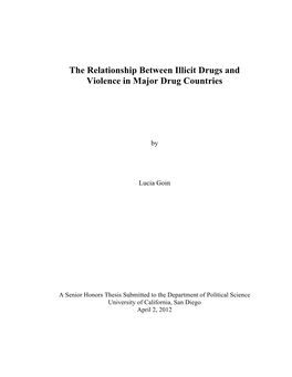 The Relationship Between Illicit Drugs and Violence in Major Drug Countries