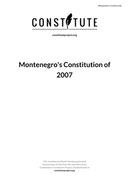 Montenegro's Constitution of 2007