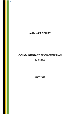 Murang'a County Integrated Development Plan 2018-2022