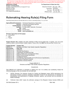 Rulemaking Hearing Rule(S) Filing Form