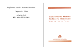 Nonferrous Metals: Industry Structure