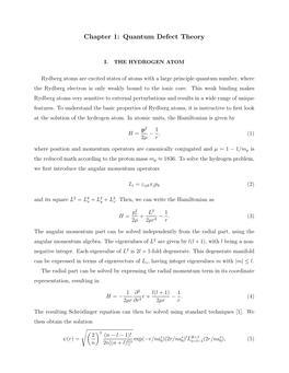 Chapter 1: Quantum Defect Theory