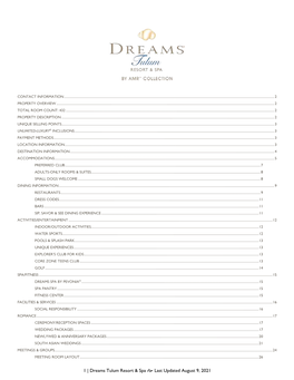 1 | Dreams Tulum Resort & Spa Last Updated August 9, 2021