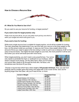 How to Choose a Recurve Bow