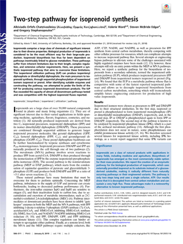 Two-Step Pathway for Isoprenoid Synthesis