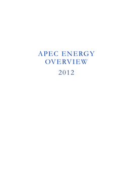 Apec Energy Overview 2012 Foreword