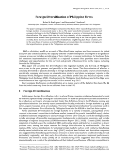 Foreign Diversification of Philippine Firms