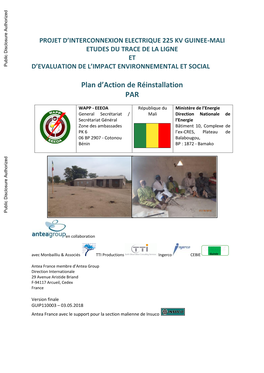 Projet D'interconnexion Electrique 225 Kv Guinee-Mali Etudes Du Trace De