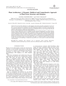 Plant Architecture: a Dynamic, Multilevel and Comprehensive Approach to Plant Form, Structure and Ontogeny