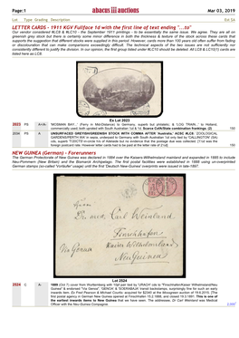 Xref German Catalogue for Auction