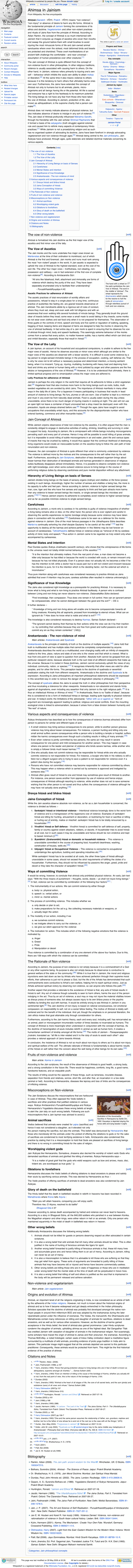 Ahimsa in Jainism from Wikipedia, the Free Encyclopedia