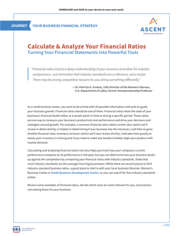 Calculate & Analyze Your Financial Ratios
