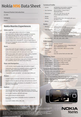 Nokia N96 Data Sheet