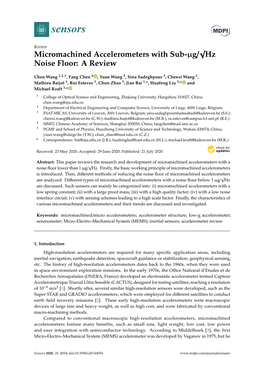 Micromachined Accelerometers with Sub-Μg/ √ Hz Noise Floor