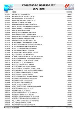 Processo De Ingresso 2017 Ssa2 (2018)