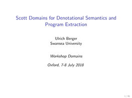 Scott Domains for Denotational Semantics and Program Extraction